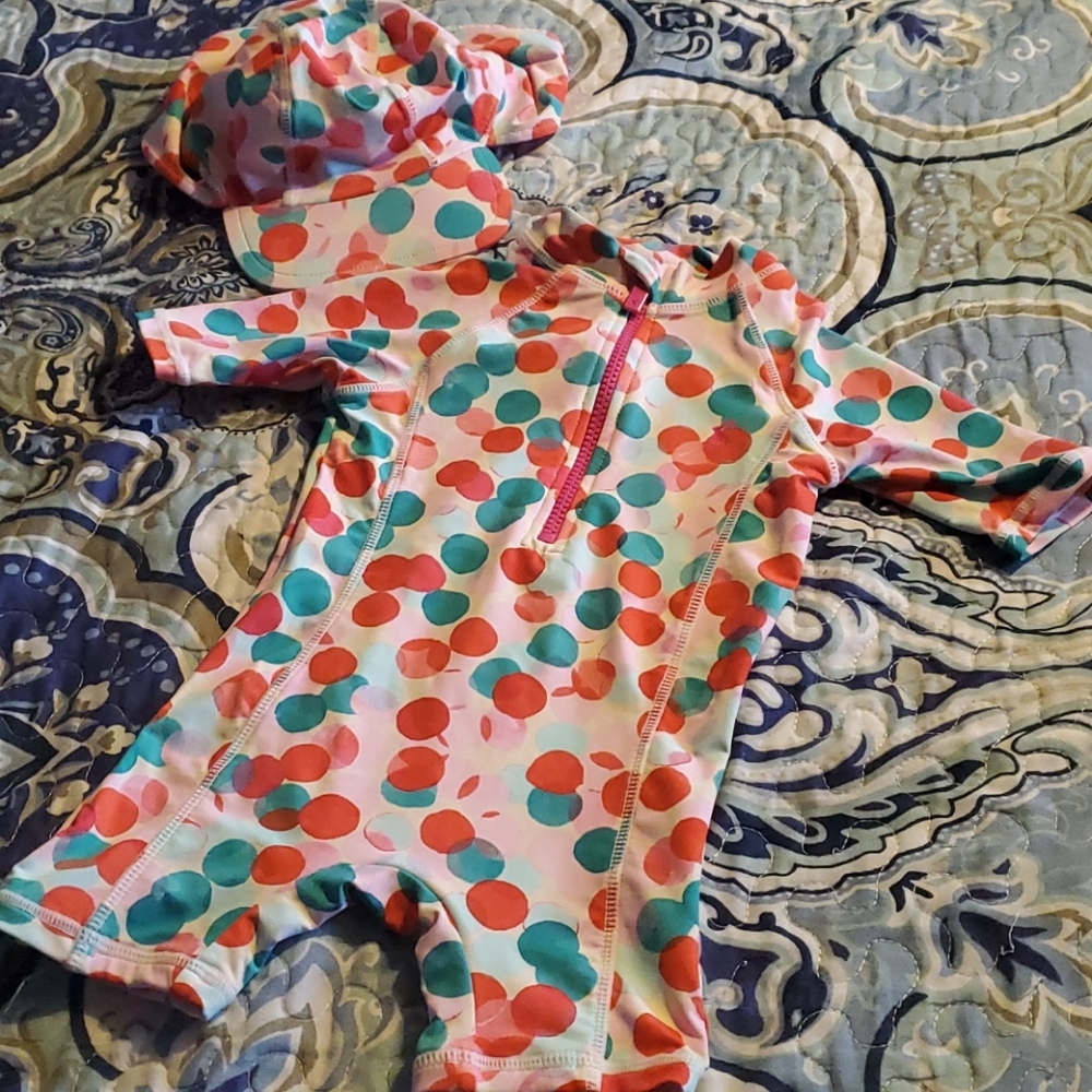 Joules Swimsuit plus hat 12-18 mths